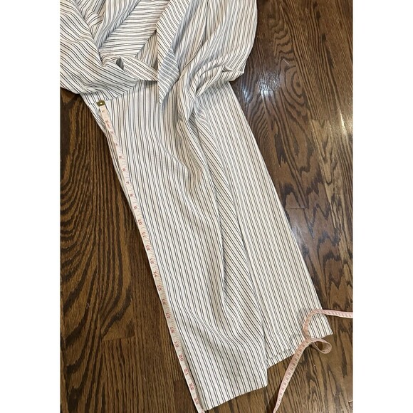 CALVIN KLEIN White Black Pinstriped Women's Wide Leg Romper Jumpsuit Size 14 EUC - Picture 13 of 13